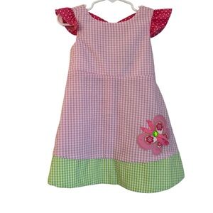 Toddler 24M Pink Seersucker Gingham Dress